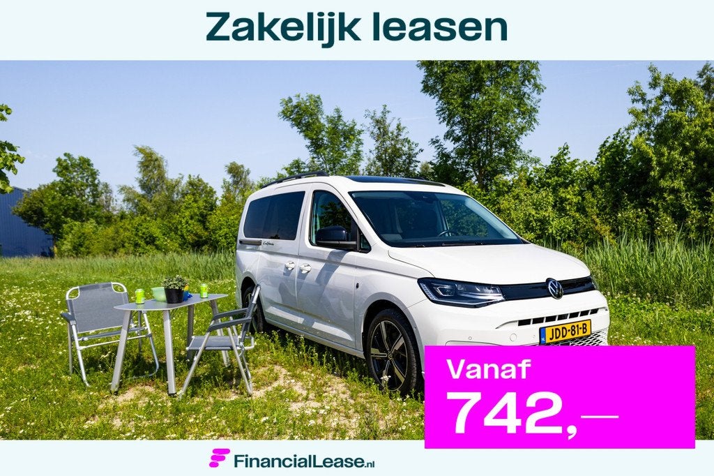 Volkswagen Caddy Maxi 1.5 TSI 115pk DSG California Mini Camp, 1556 kg, Stof, 116 pk, Wit