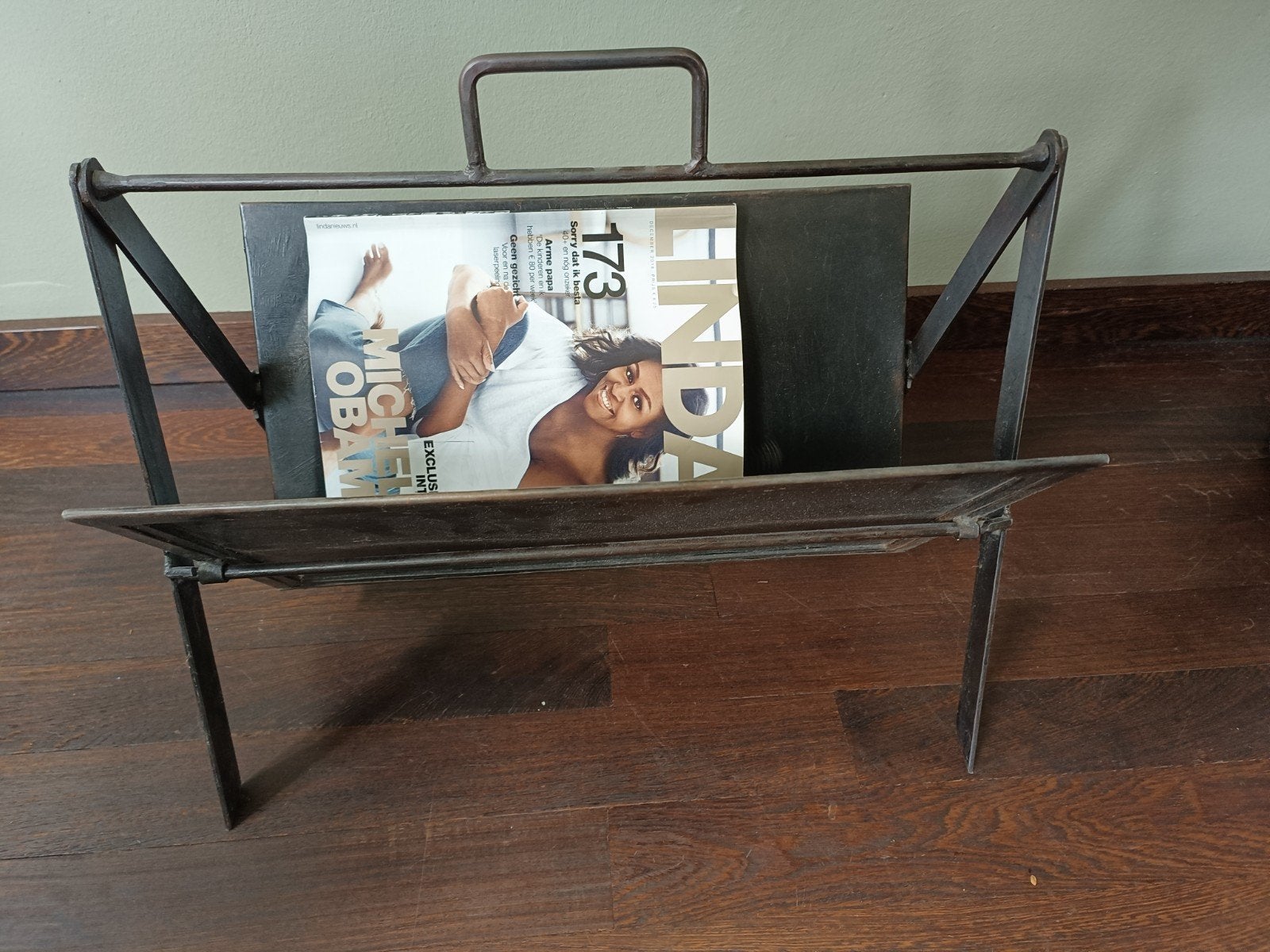 metalen lectuurbak / tijdschriftenrek, Ophalen of Verzenden, Gebruikt