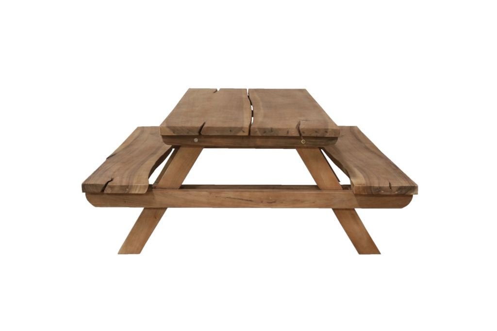 Teakhouten picknicktafel Woodland – massief model, Niet ingevuld, Nieuw, Ophalen of Verzenden, Rechthoekig