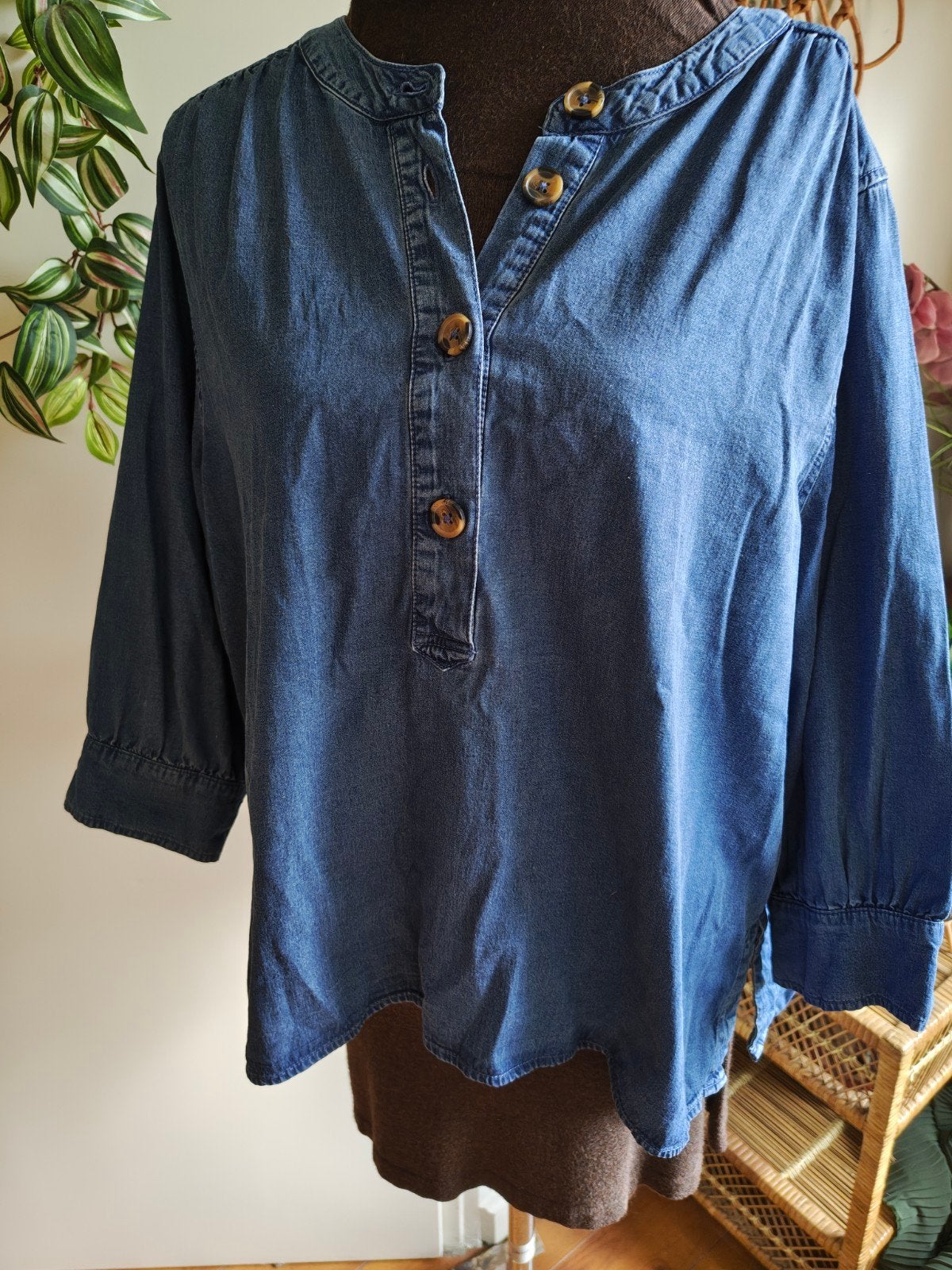 spijker blouse tuniek xl 44 46, Kleding | Dames, Ophalen of Verzenden, Zo goed als nieuw, Maat 46/48 (XL) of groter, Blauw