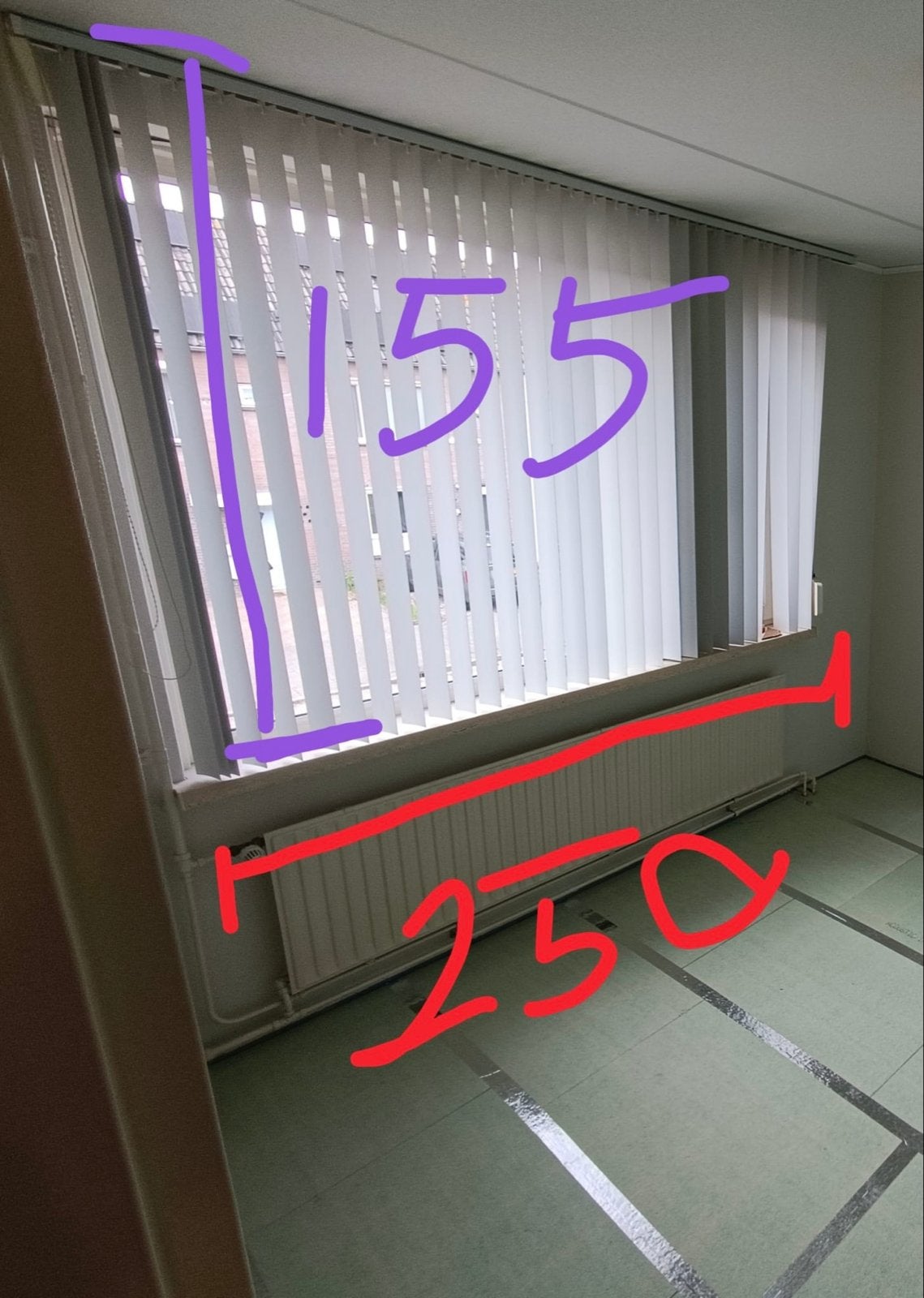 Verticale lamellen wit/grijs - 250x155 cm, Huis en Inrichting, Ophalen, Gebruikt, Wit, Lamellen