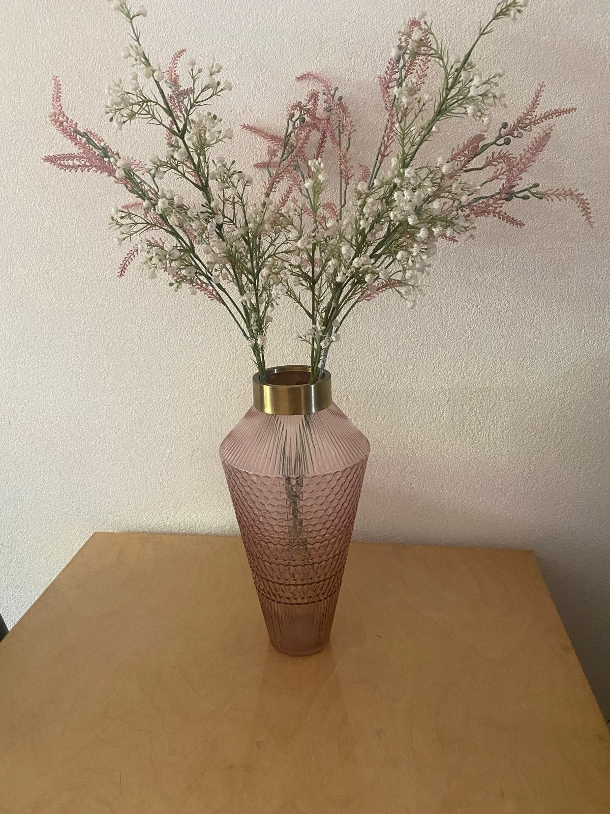 Roze PTMD Vaas met Kunsttakken - Compleet Set, Ophalen, Zo goed als nieuw, Overige kleuren, Glas