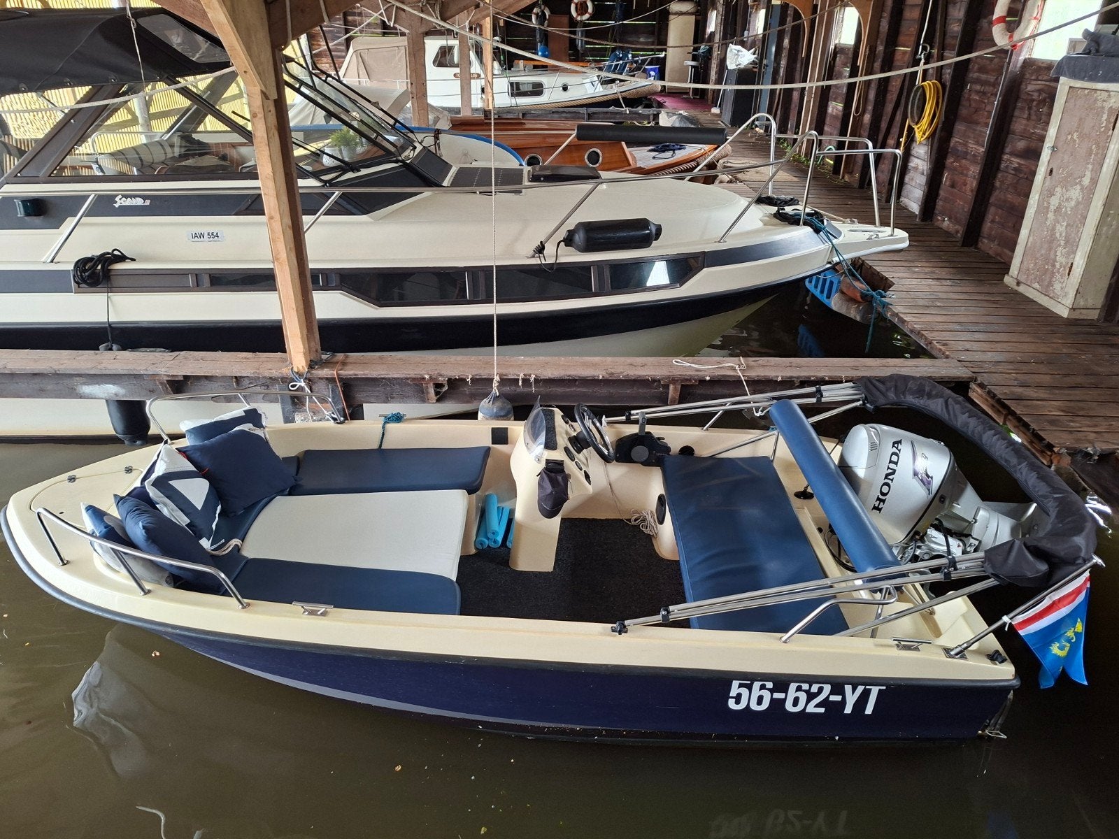 nicki 420 met honda bf30, Gebruikt, Ophalen of Verzenden, Minder dan 70 pk, Buitenboordmotor