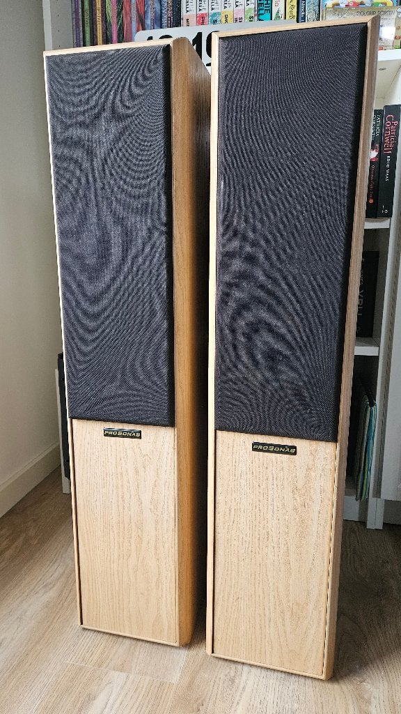Prosonab zuilspeakers set, Vloerstaande luidspreker, Gebruikt, 120 tot 150 watt, Ophalen