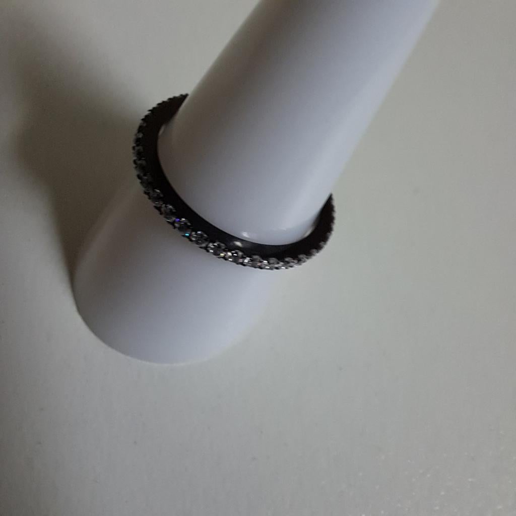 (r) *1* MelanO ring Friends Sade CZ, Sieraden, Tassen en Uiterlijk, Ringen, IJzer of Staal, Zwart, 17 tot 18, Dame