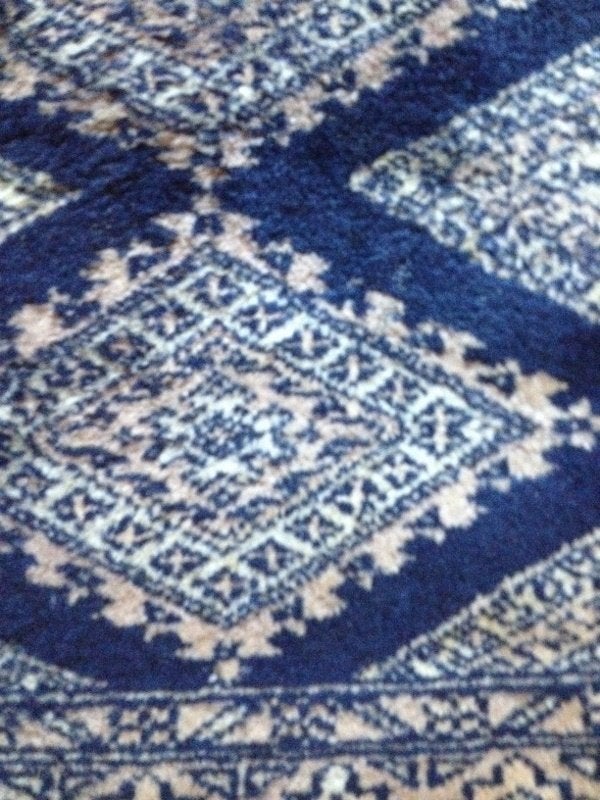 PERZISCH TAPIJTJE 95 X 90 CM ZIJDE, Huis en Inrichting, Stoffering | Tapijten en Kleden, Ophalen, Gebruikt, 50 tot 100 cm, Blauw