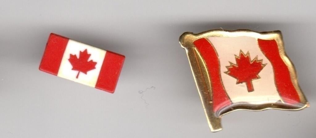 2 PINS VLAG CANADA MAPLE LEAF, Verzamelen, Ophalen of Verzenden, Gebruikt, Overige onderwerpen