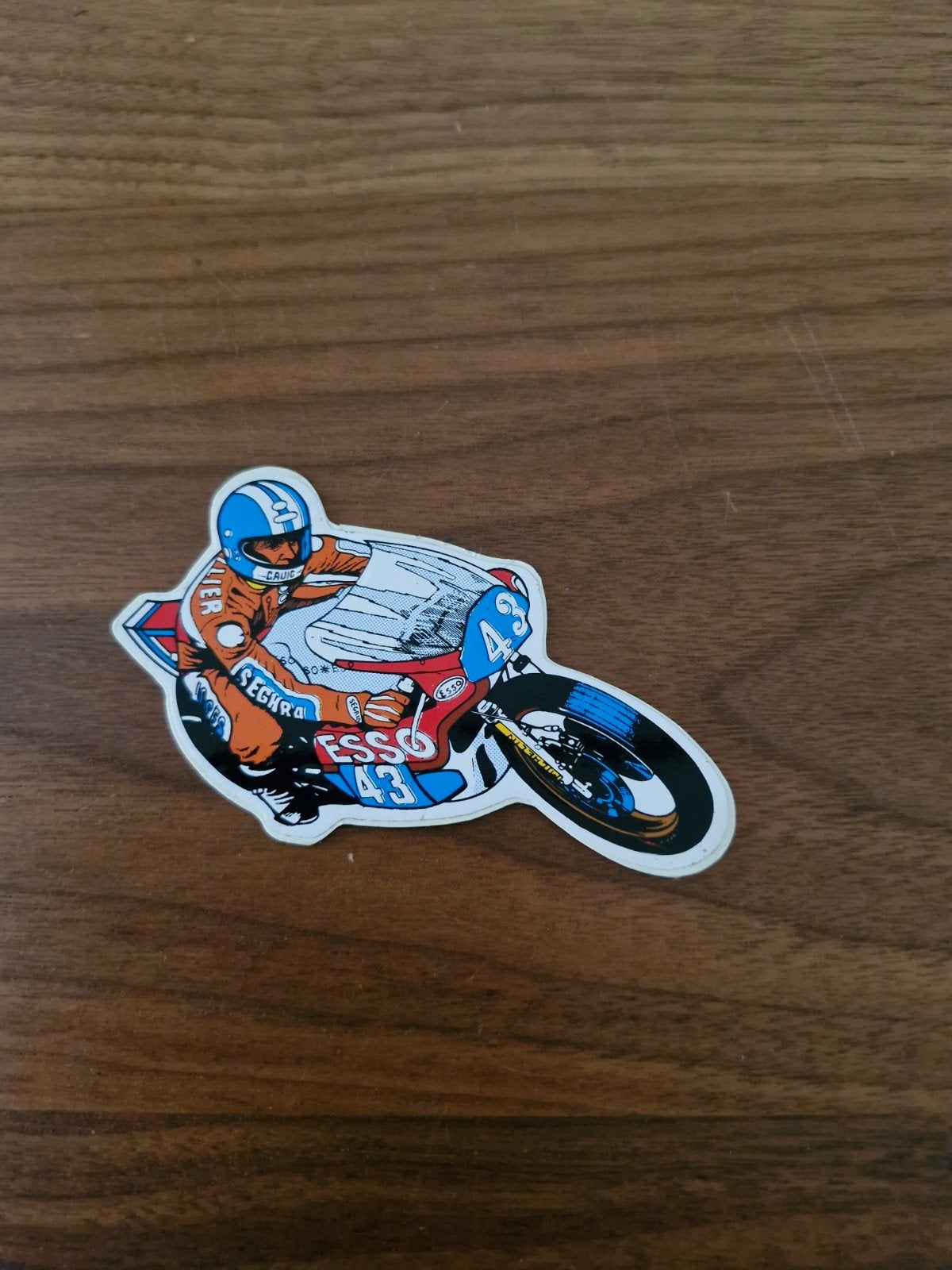 028 Vintage Motorrace Sticker - ESSO 43, Ophalen of Verzenden, Zo goed als nieuw, Auto of Motor