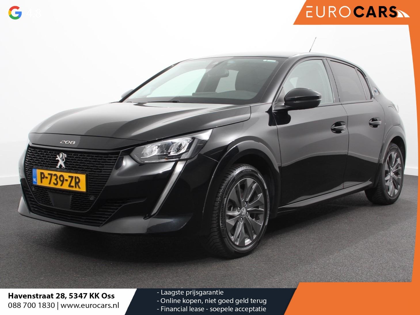 Peugeot e-208 EV Allure Pack 50 kWh Navigatie 3d Digitale Co, 15 min, 136 pk, Gebruikt, Leder en Stof