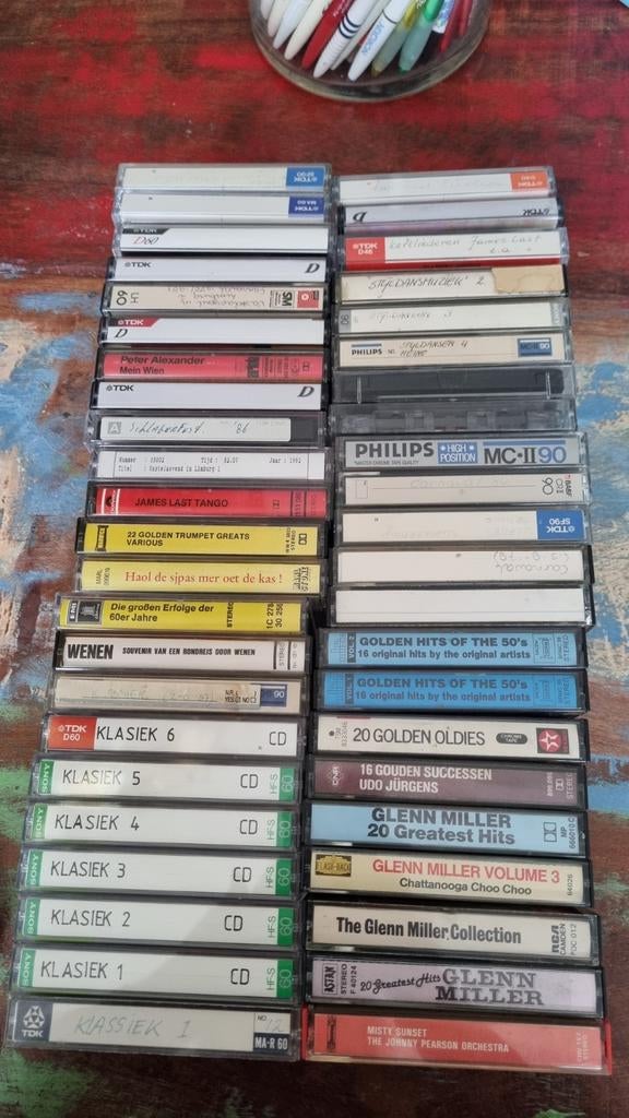 GRATIS 45 cassettebandjes, Ophalen, Gebruikt, Overige genres, 26 bandjes of meer