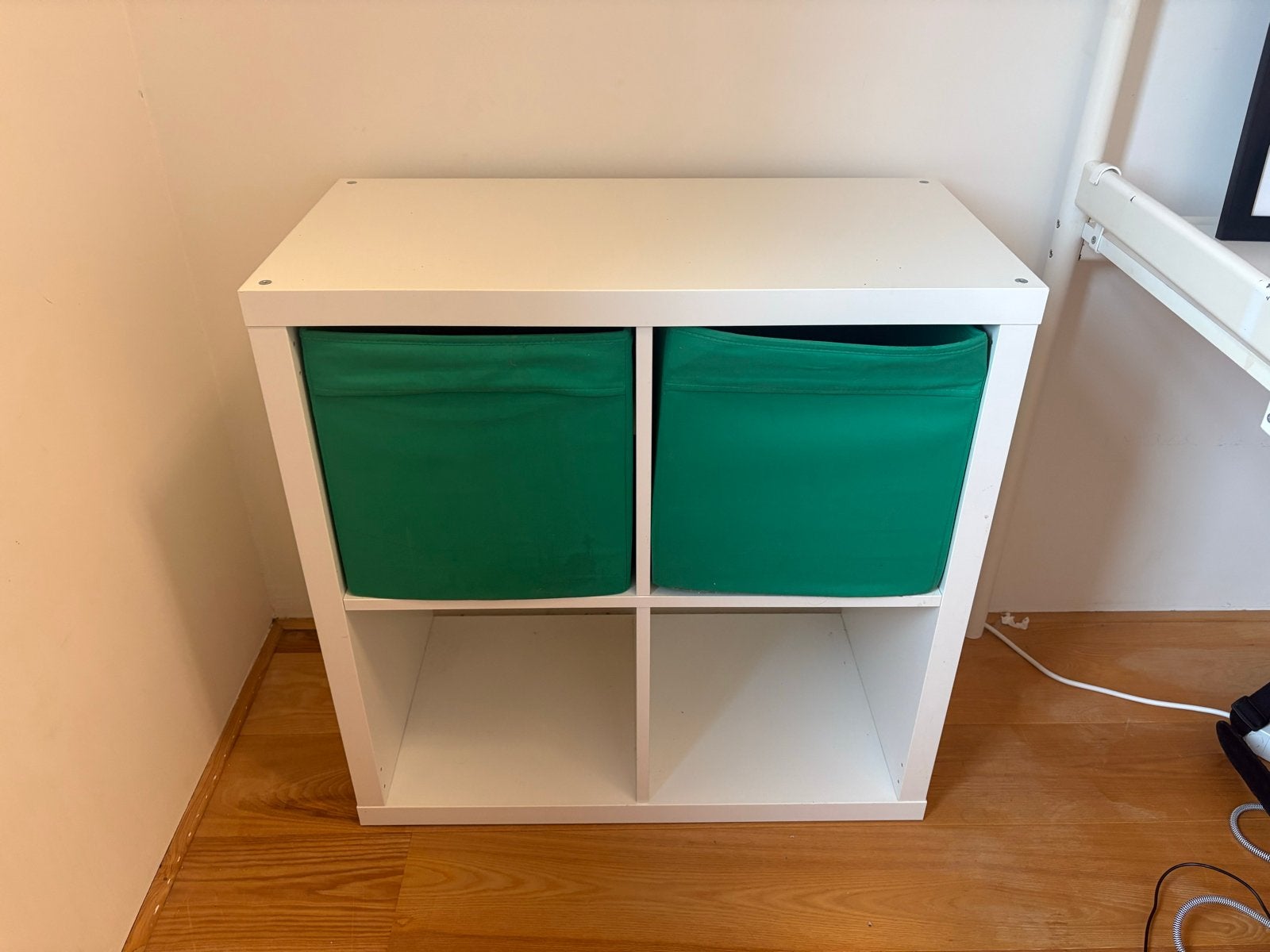 IKEA KALLAX kast met 2 groene opbergboxen, Ophalen, Gebruikt