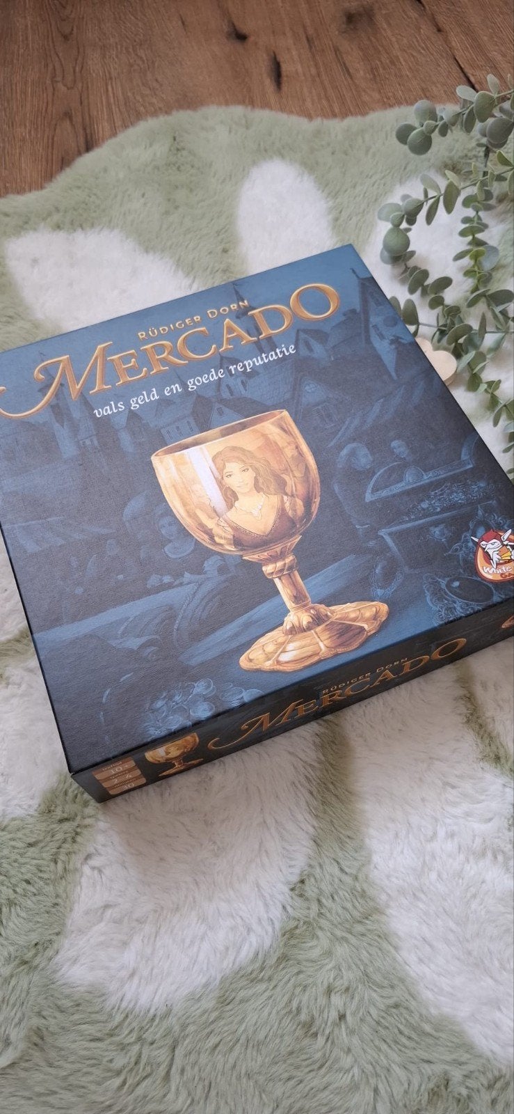 Mercado: Valse geld en goede reputatie bordspel, Een of twee spelers, Ophalen of Verzenden, Zo goed als nieuw, White Goblin Games
