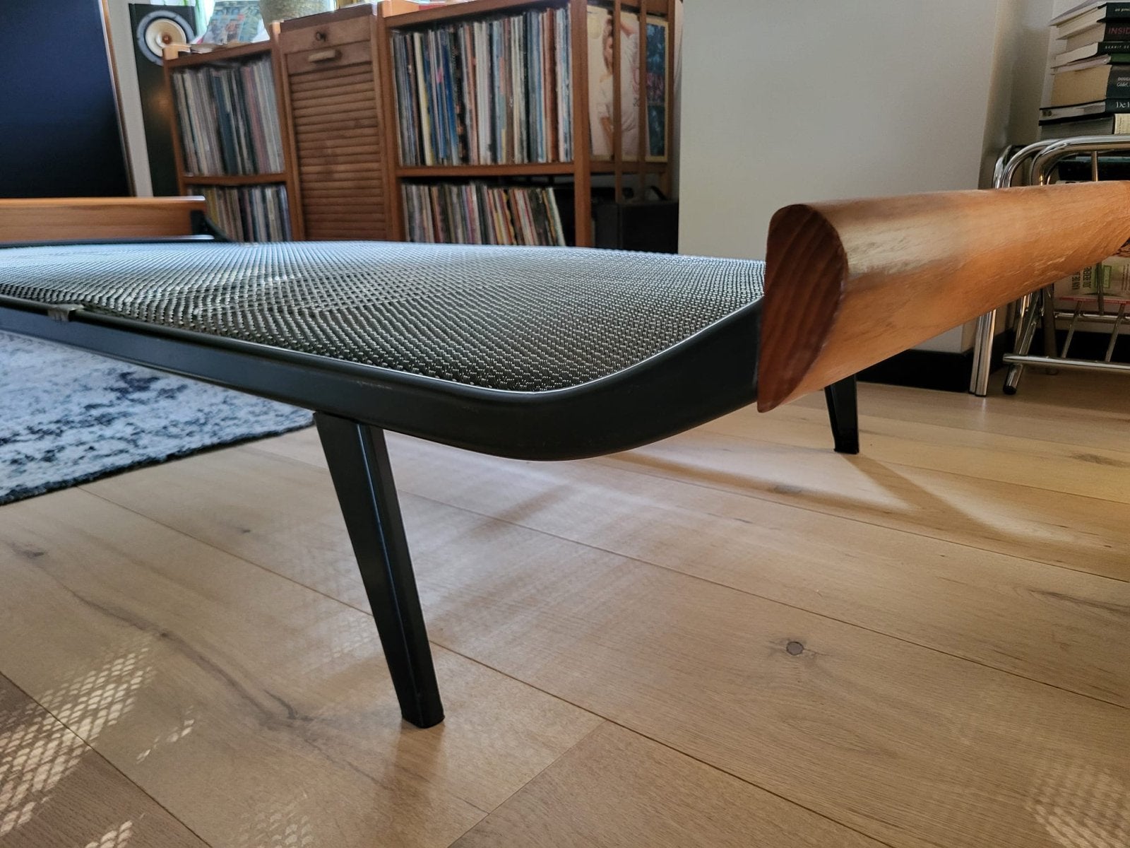 Daybed Cleopatra met Auping spiraal en Beter Bed Gold matras, Ophalen, 90 cm, Eenpersoons, Zwart