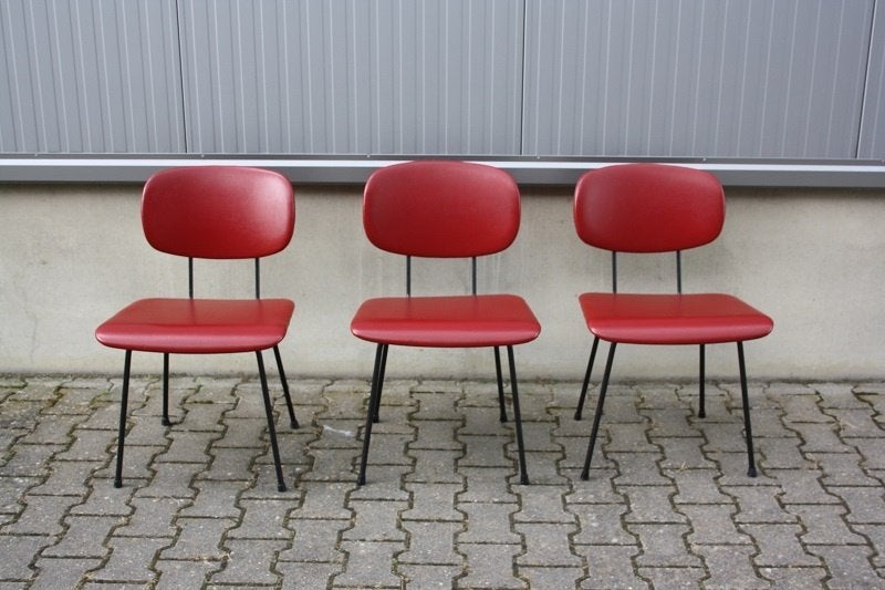 Originele Gispen 116 stoelen ( 4x) W. Rietveld | rood SKAI, Ophalen, Onbekend, Vier, Gispen