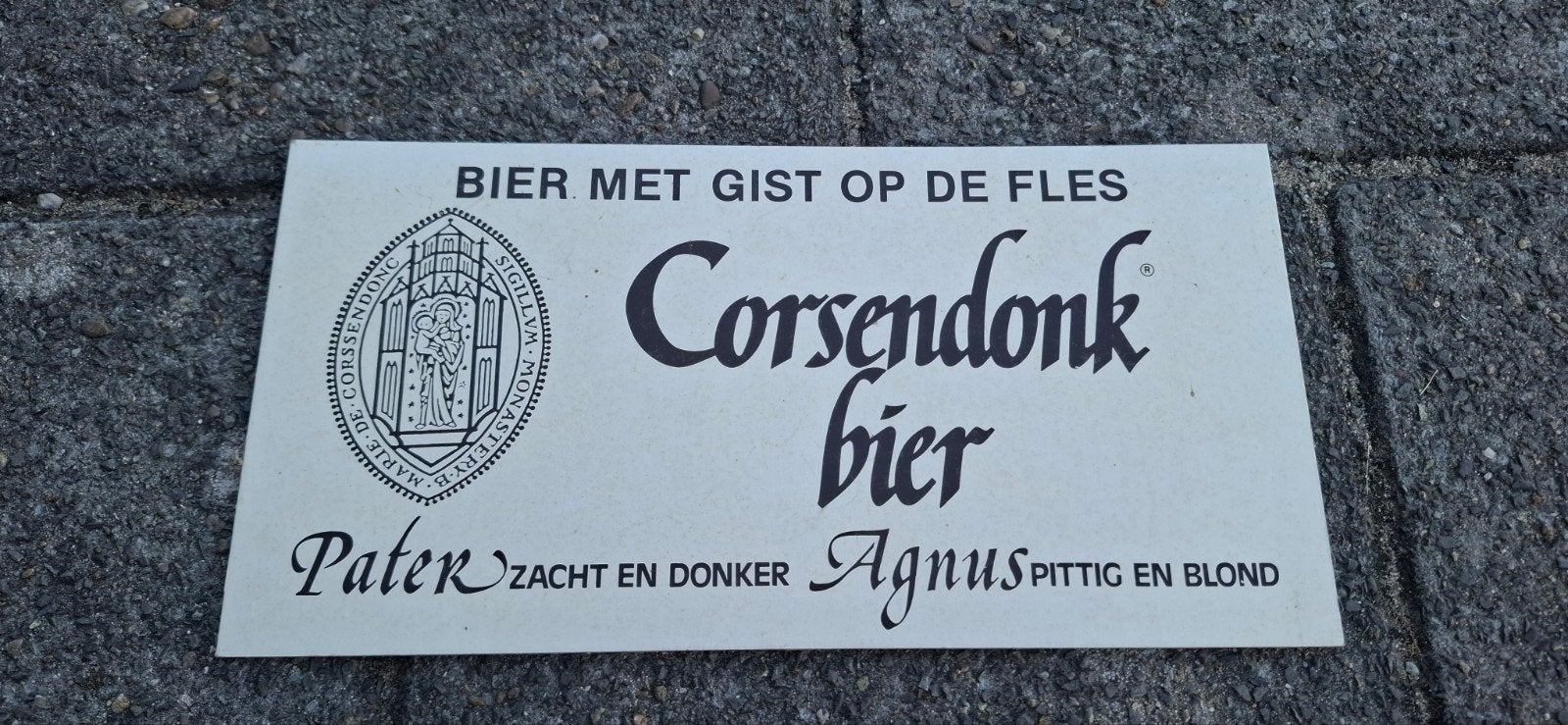 Reclame Corsendonk bierbrouwerij pater Agnus, Ophalen of Verzenden, Reclamebord, Plaat of Schild, Overige merken