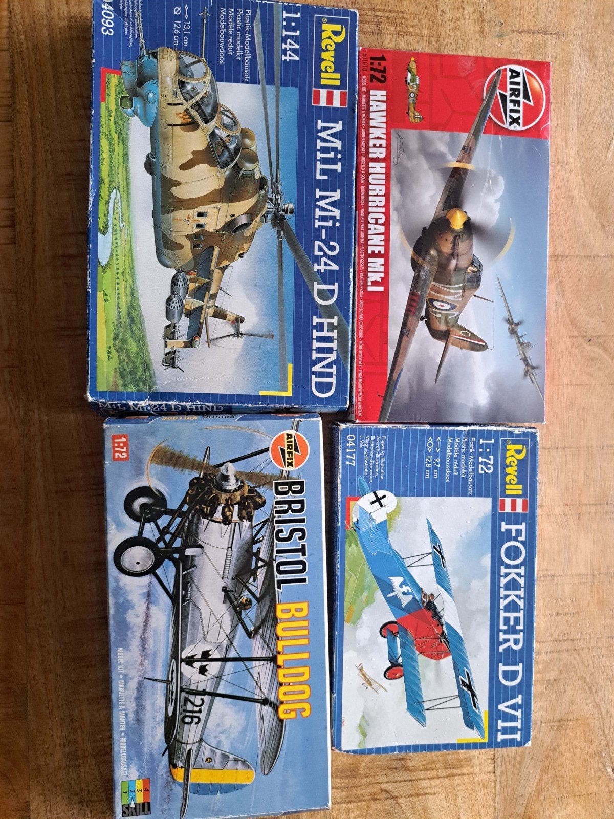 4 modelbouwdozen: Revell, Airfix - Vliegtuigen & Helikopter, 1:72 tot 1:144, Nieuw, Ophalen of Verzenden, Revell