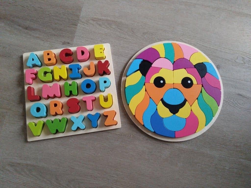 Houten puzzels, Ophalen, 10 tot 50 stukjes, Zo goed als nieuw, 4 tot 6 jaar