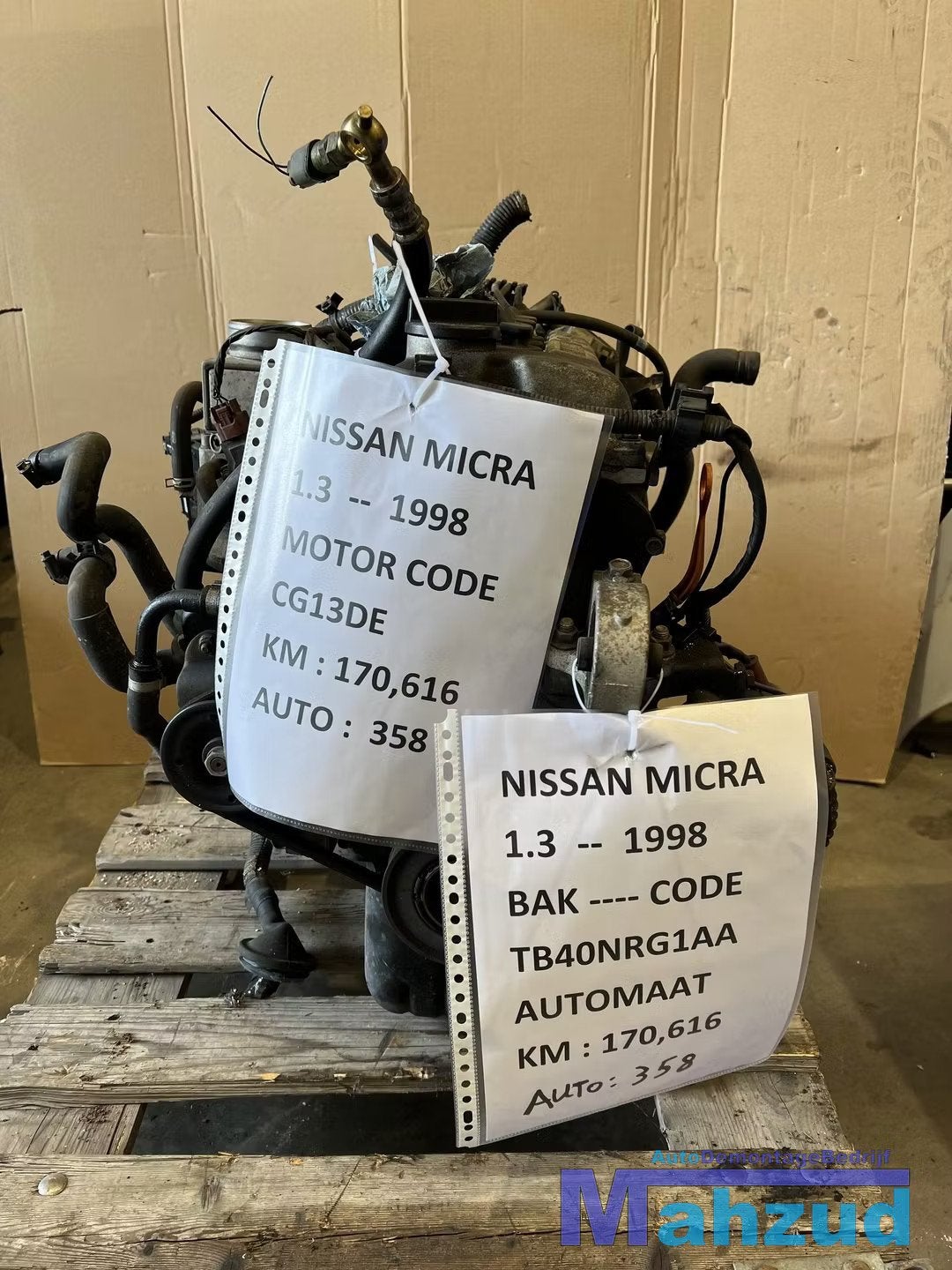 NISSAN MICRA 2 K11 1.3 16V Motorblok motor CG13DE, Auto-onderdelen, Motor en Toebehoren, Takashima 1-chome 1-1
220-8686  Yokohama