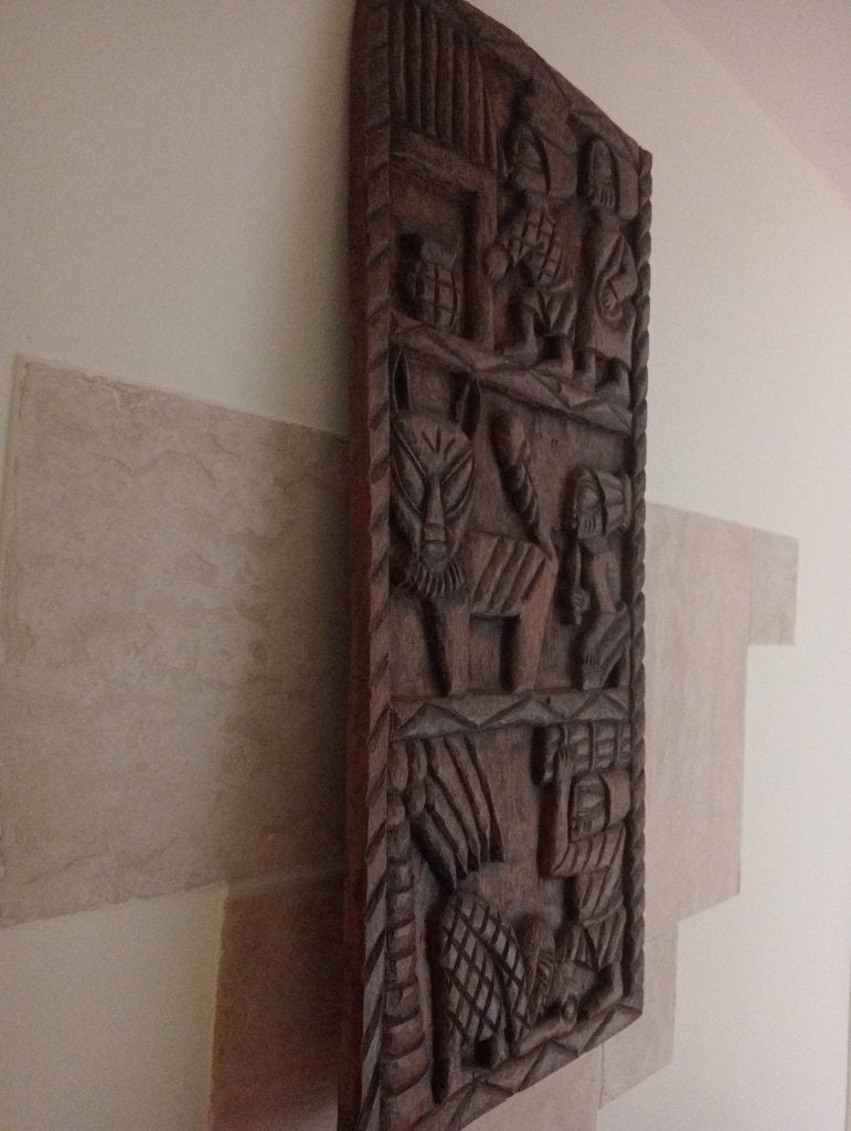 Decoratief en Uniek Wandpaneel, Antiek en Kunst, Ophalen, Groep mensen, 50 - 100 cm, Handgemaakt