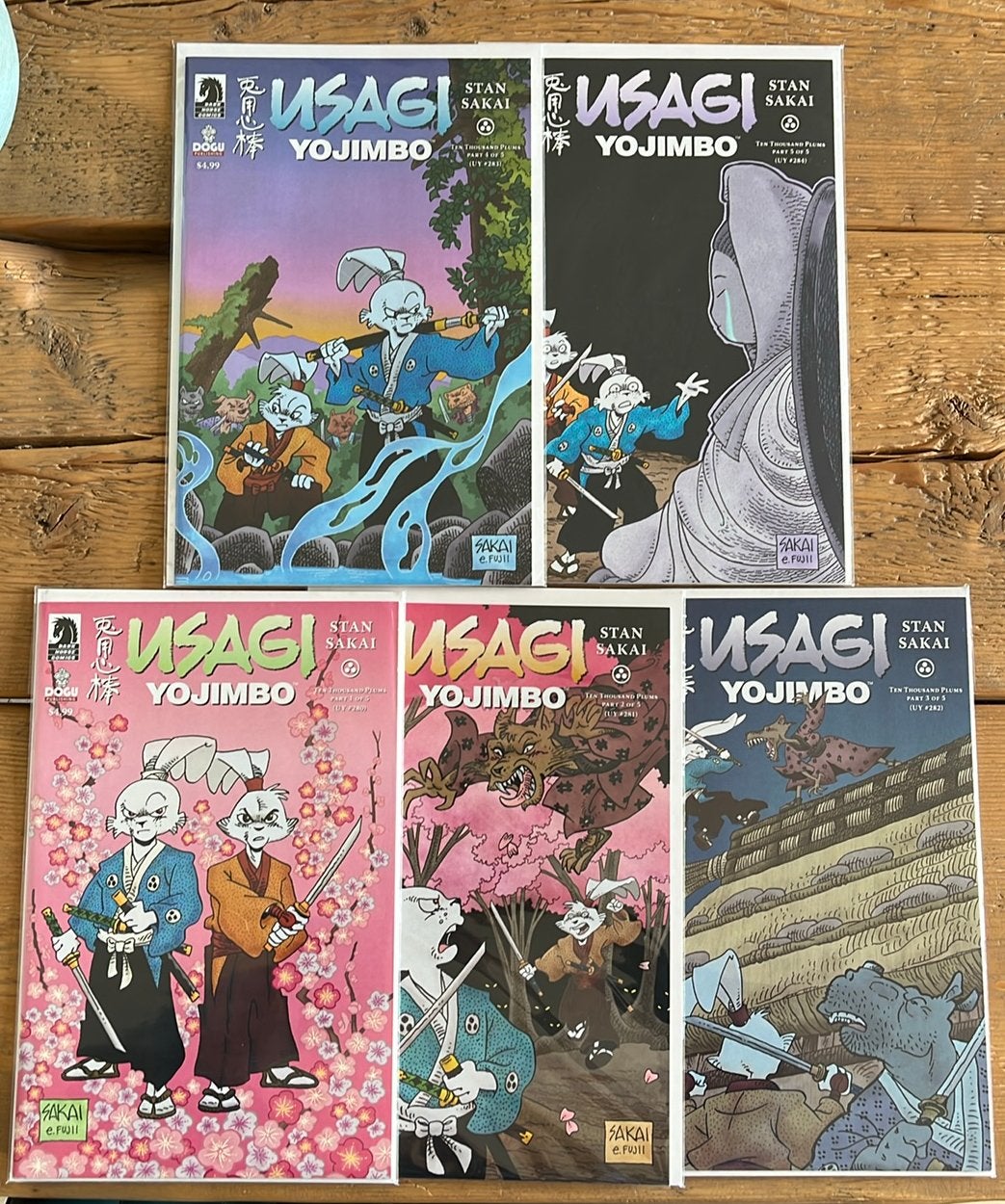 Usagi Yojimbo Ten Thousand Plums #1-#5 Dark Horse Sakai, Complete serie of reeks, Ophalen of Verzenden, Zo goed als nieuw, Amerika