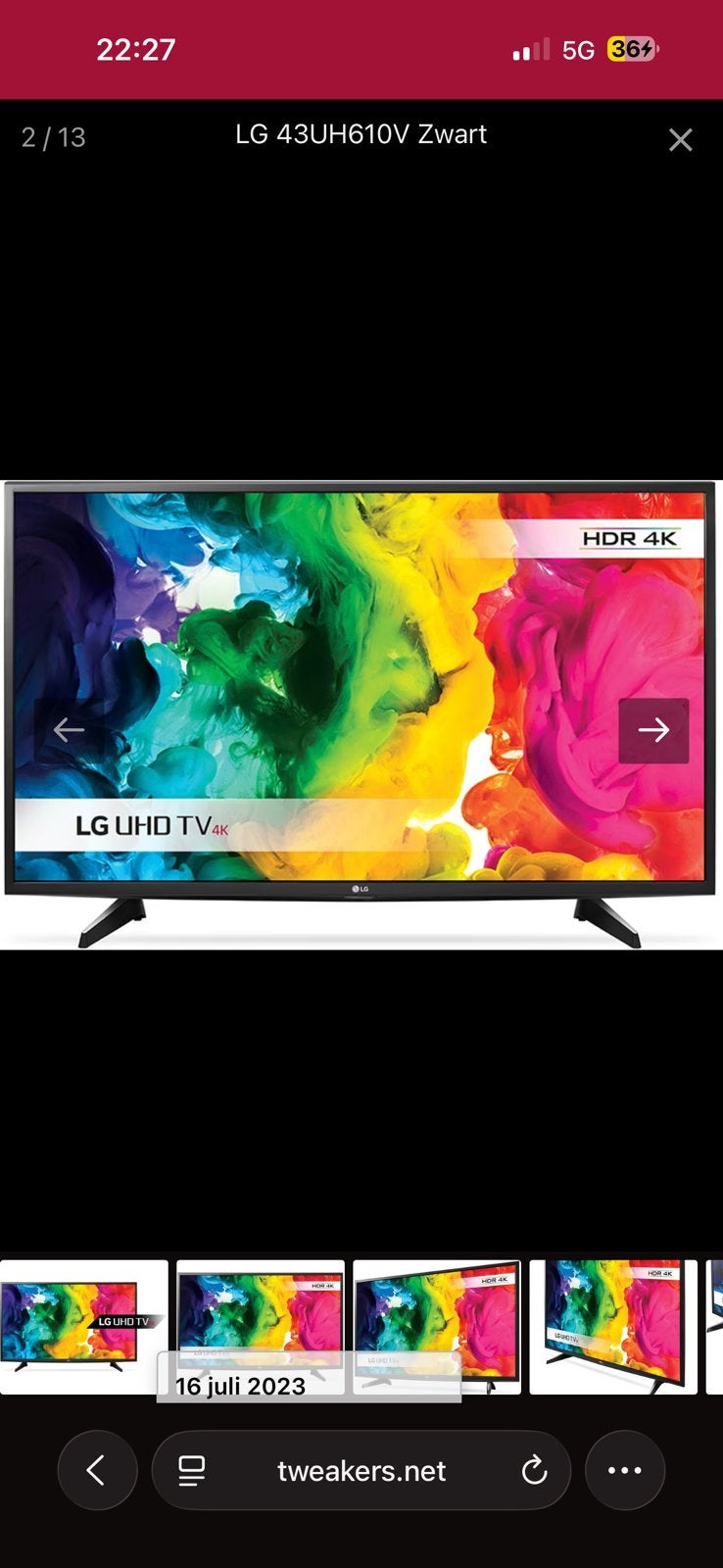 LG ultra hd 4k smart tv 43 inch HDR10 wifi apps, Audio, Tv en Foto, Ophalen of Verzenden, 4k (UHD), LG, Smart TV