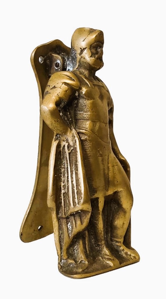 Antiek bronzen deurklopper van Ridder., Antiek en Kunst, Ophalen of Verzenden, Brons