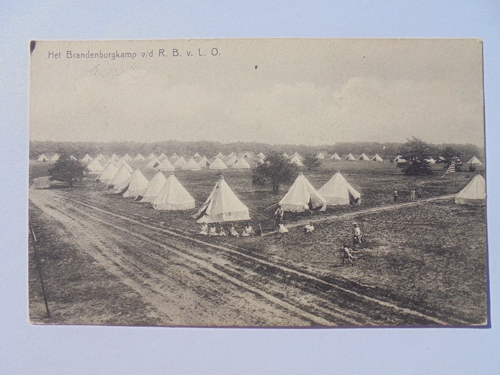 RIJEN het Brandenburgkamp Tentenkamp RBvLO in militaire tent, Ophalen of Verzenden, 1920 tot 1940, Gelopen, Noord-Brabant