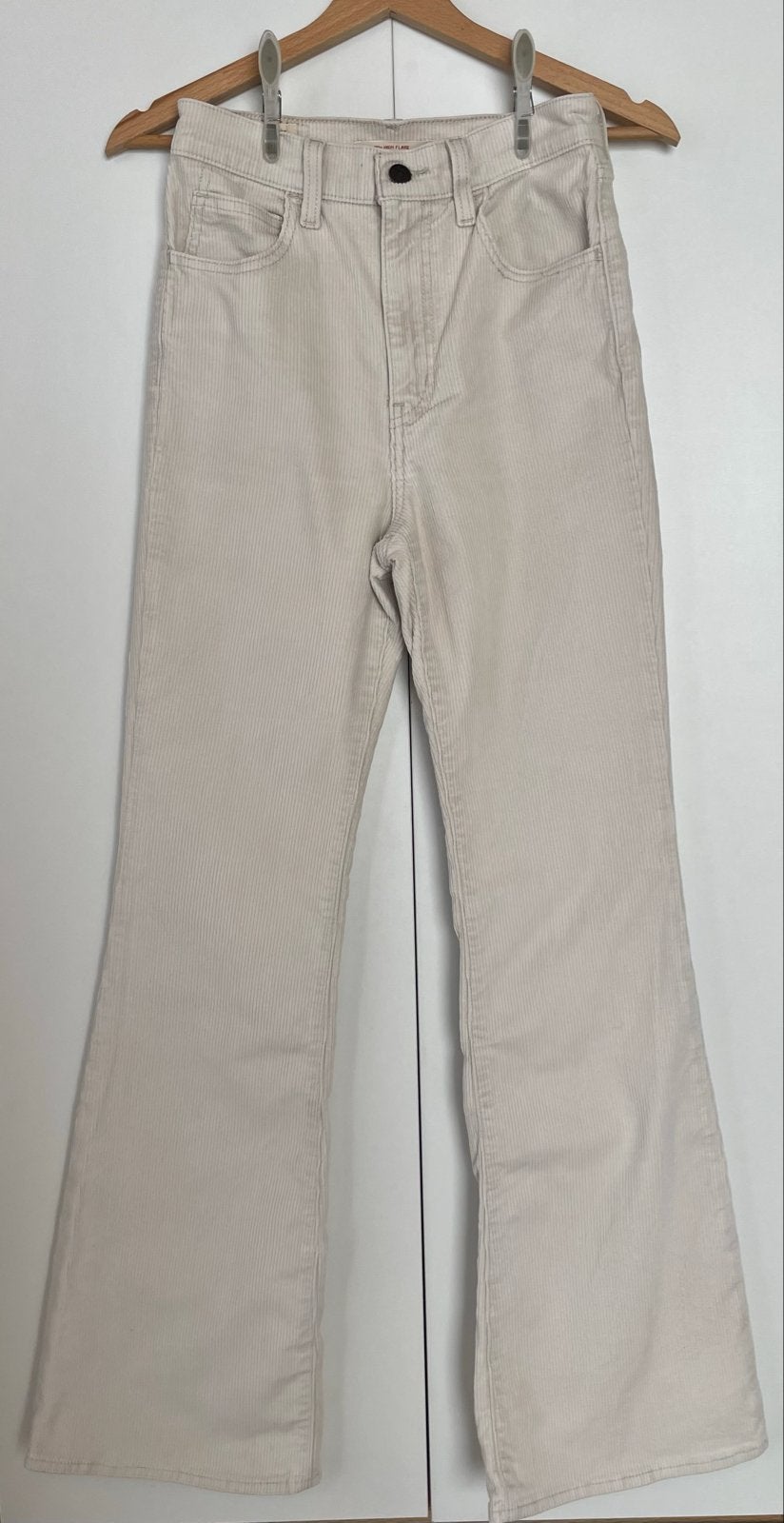 Levi's Premium 70s High Flare Corduroy Broek Maat 24, Beige, Ophalen of Verzenden, Zo goed als nieuw, Maat 34 (XS) of kleiner