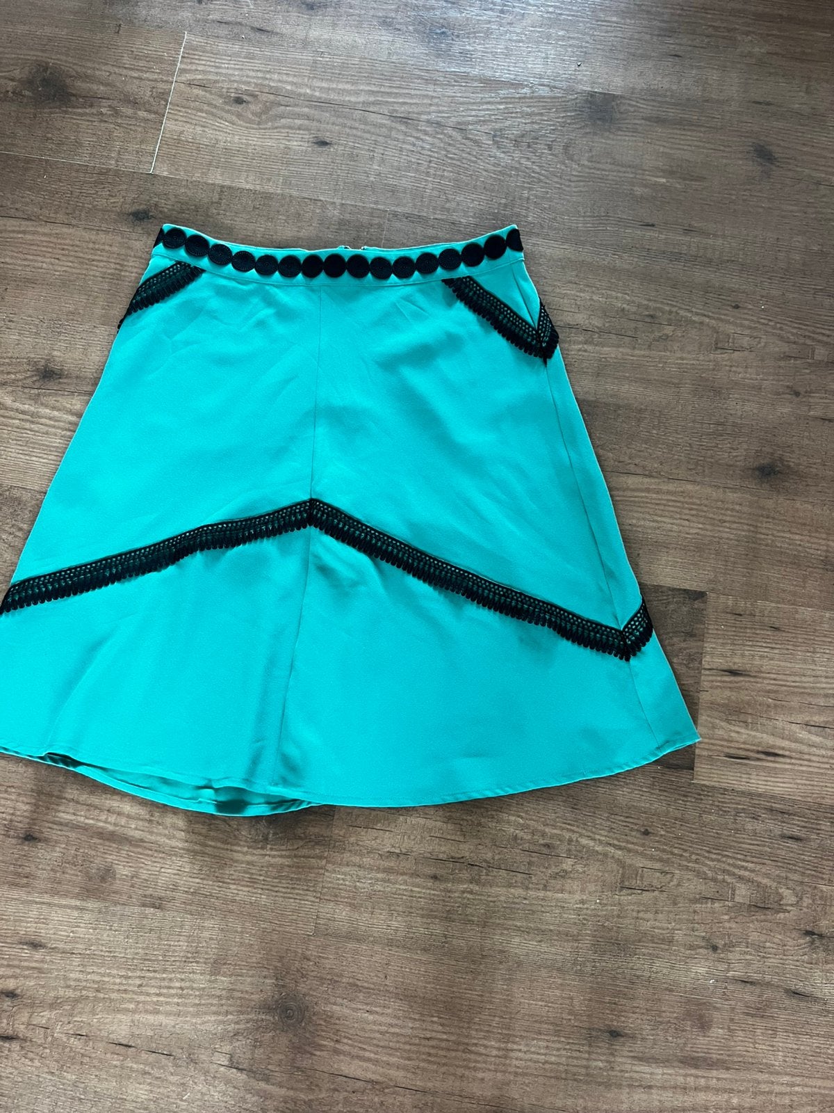 Turqooise rok, Kleding | Dames, Rokken, Ophalen of Verzenden, Zo goed als nieuw, Maat 38/40 (M), Onder de knie