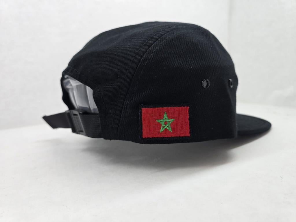 Zwarte 5-Panel Cap – Marokko Custom Design 🇲🇦, Verzenden, Nieuw