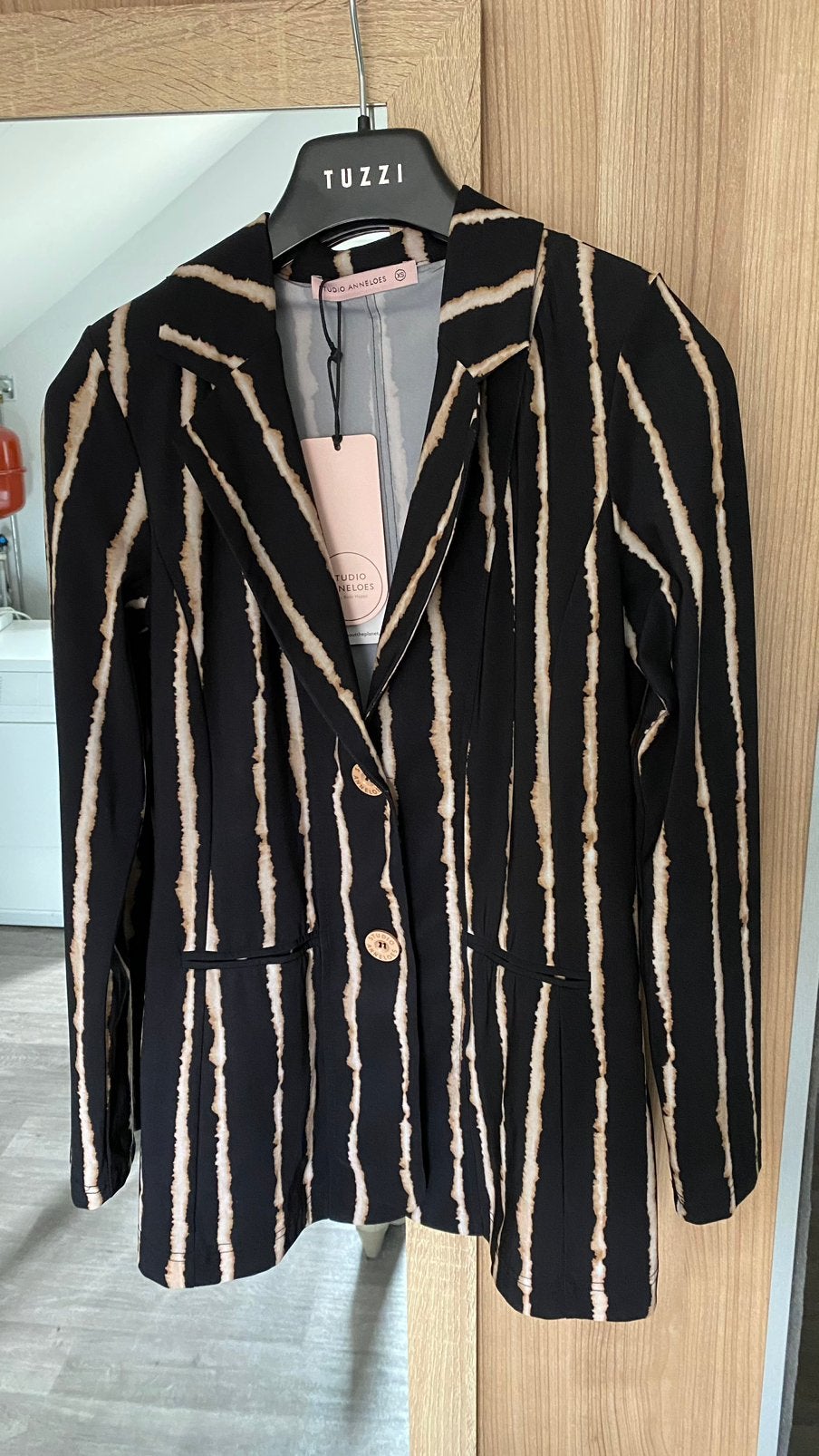 Zwart beige travel blazer Studio Anneloes, Zwart, Ophalen of Verzenden, Zo goed als nieuw, Jasje