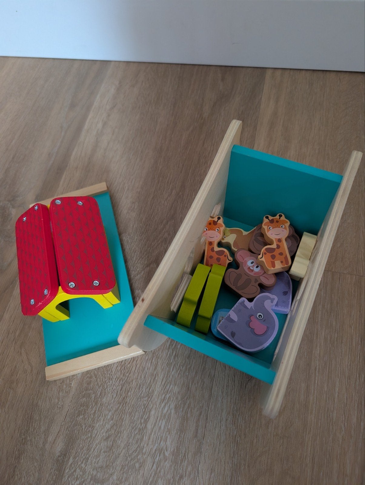 Houten speelgoed: Janod doolhof en Vormenstoof Ark van Noah, Ophalen, Gebruikt, Overige typen