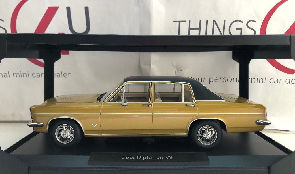 Norev 1:18 Opel Diplomat V8 1969 goud metallic/matt zwart, Ophalen of Verzenden, Nieuw, Auto, Norev