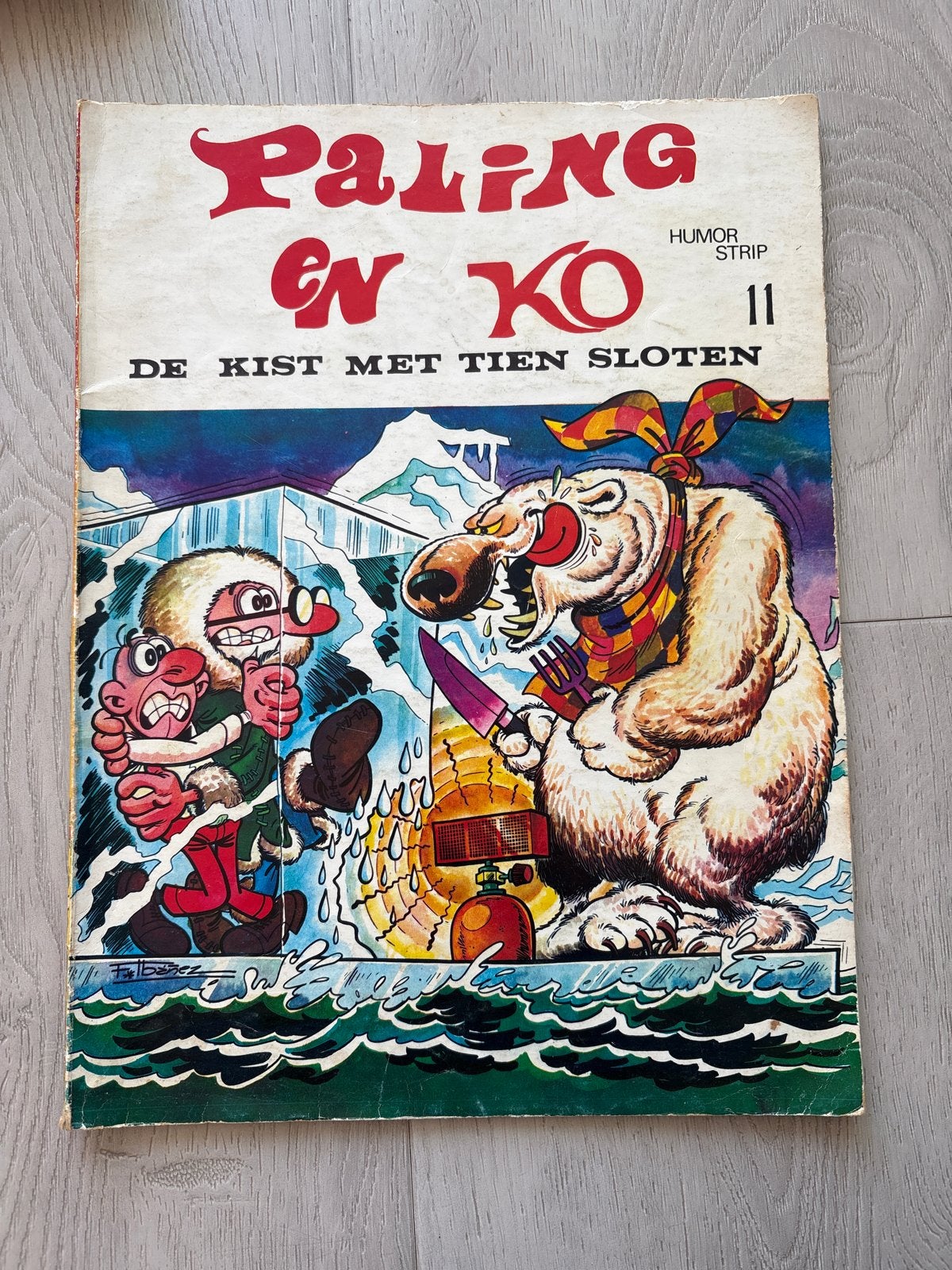 Paling en Ko - De Kist met Tien Sloten - Humorstrip 11, Eén stripboek, Ophalen of Verzenden, Gelezen