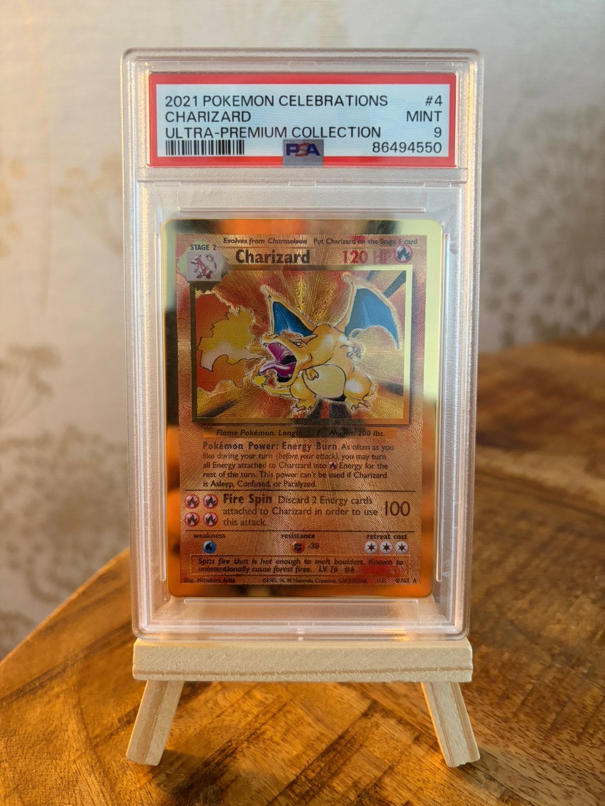 Pokemon TCG - Metal Charizard #4 PSA 9 (Celebrations Promo), Ophalen of Verzenden, Nieuw, Losse kaart, Foil