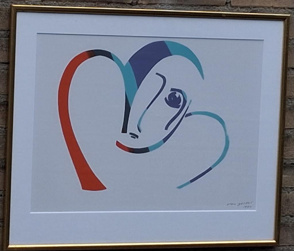 Van Gestel. Abstract amor. 1994. Zeefdruk.  63/50., Antiek en Kunst, Kunst | Litho's en Zeefdrukken, Ophalen