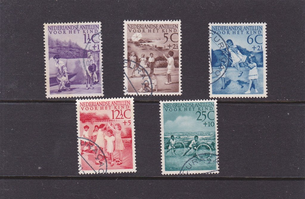 Antillen 234/38 Kind 1951 (33), Postzegels en Munten, Postzegels | Nederlandse Antillen en Aruba, Verzenden, Gestempeld