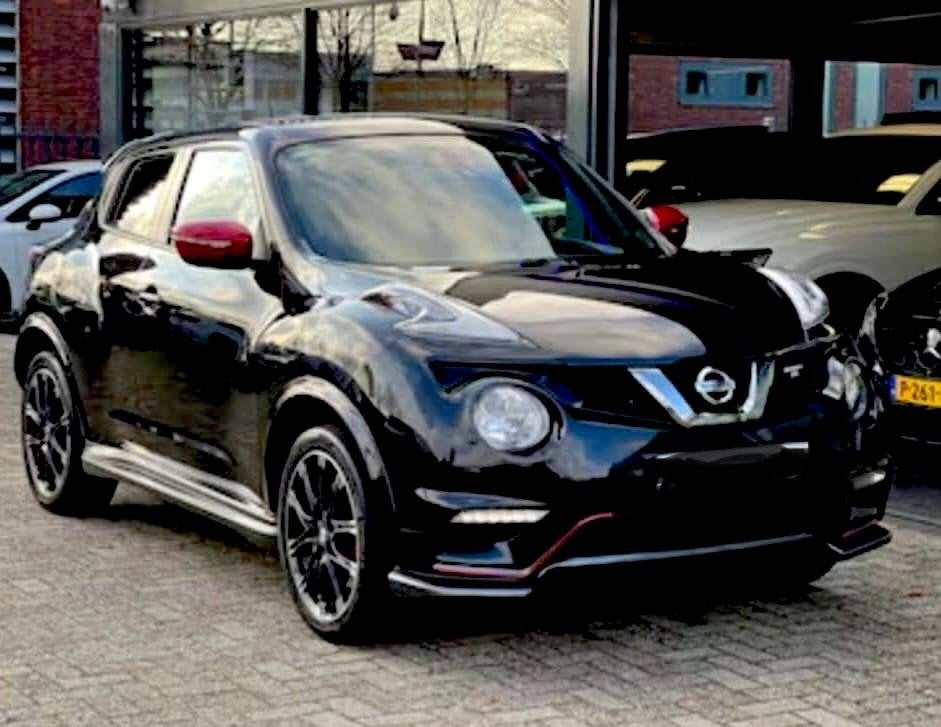 Nissan Juke Nismo RS 1.6 Dig-T 4WD cvt 2015 Zwart, Auto's, Automaat, Zwart, Leder en Stof, Zwart