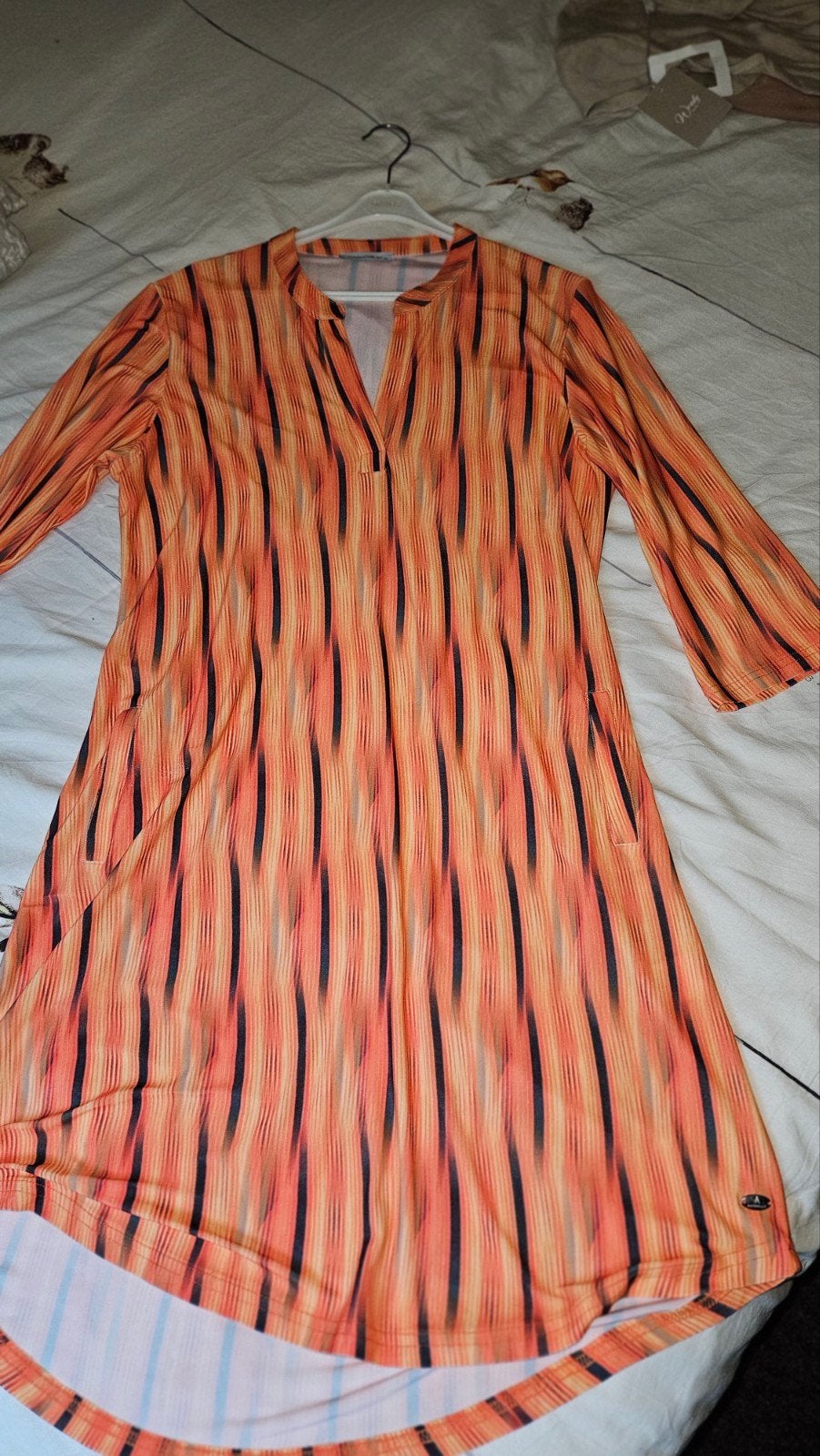 angelle milan jurk xl, Angelle Milan, Maat 46/48 (XL) of groter, Oranje, Ophalen of Verzenden
