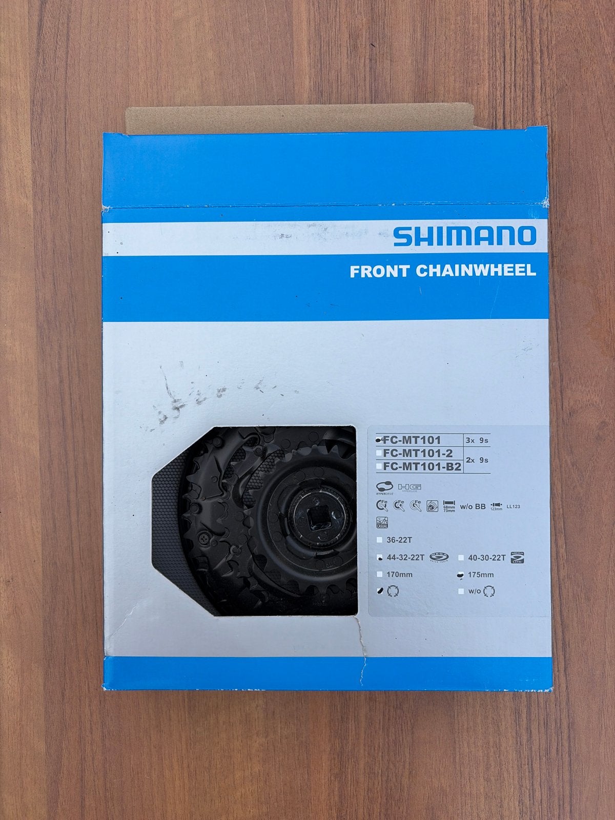 Shimano FC-MT101 Crankstel 3x9s 170mm 44-32-22T, Ophalen of Verzenden, Nieuw, Mountainbike, Crankstel of Pedalen