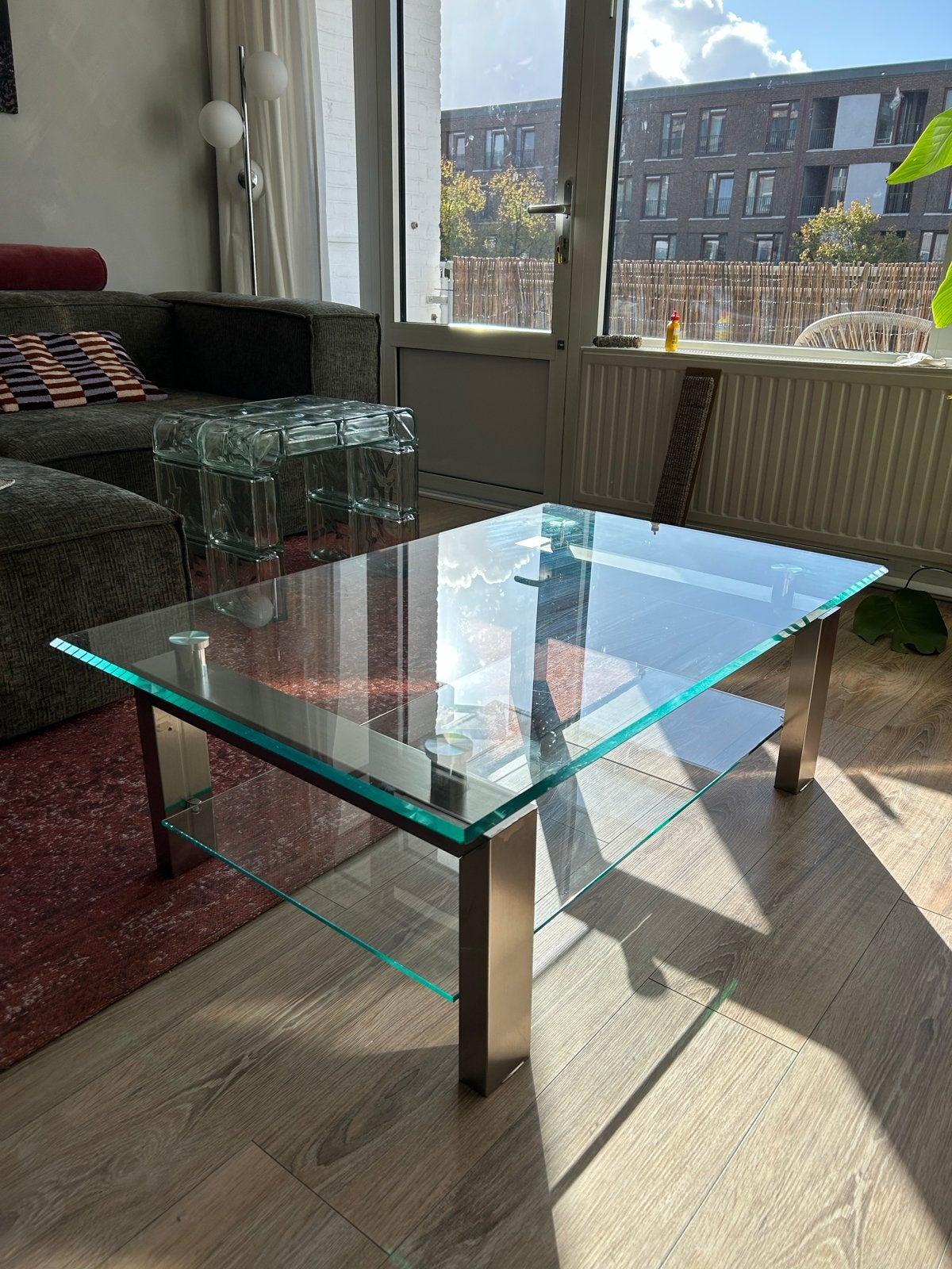 Glazen Salontafel, Huis en Inrichting, Ophalen, 50 – 75, 100 tot 150 cm, 50 tot 100 cm