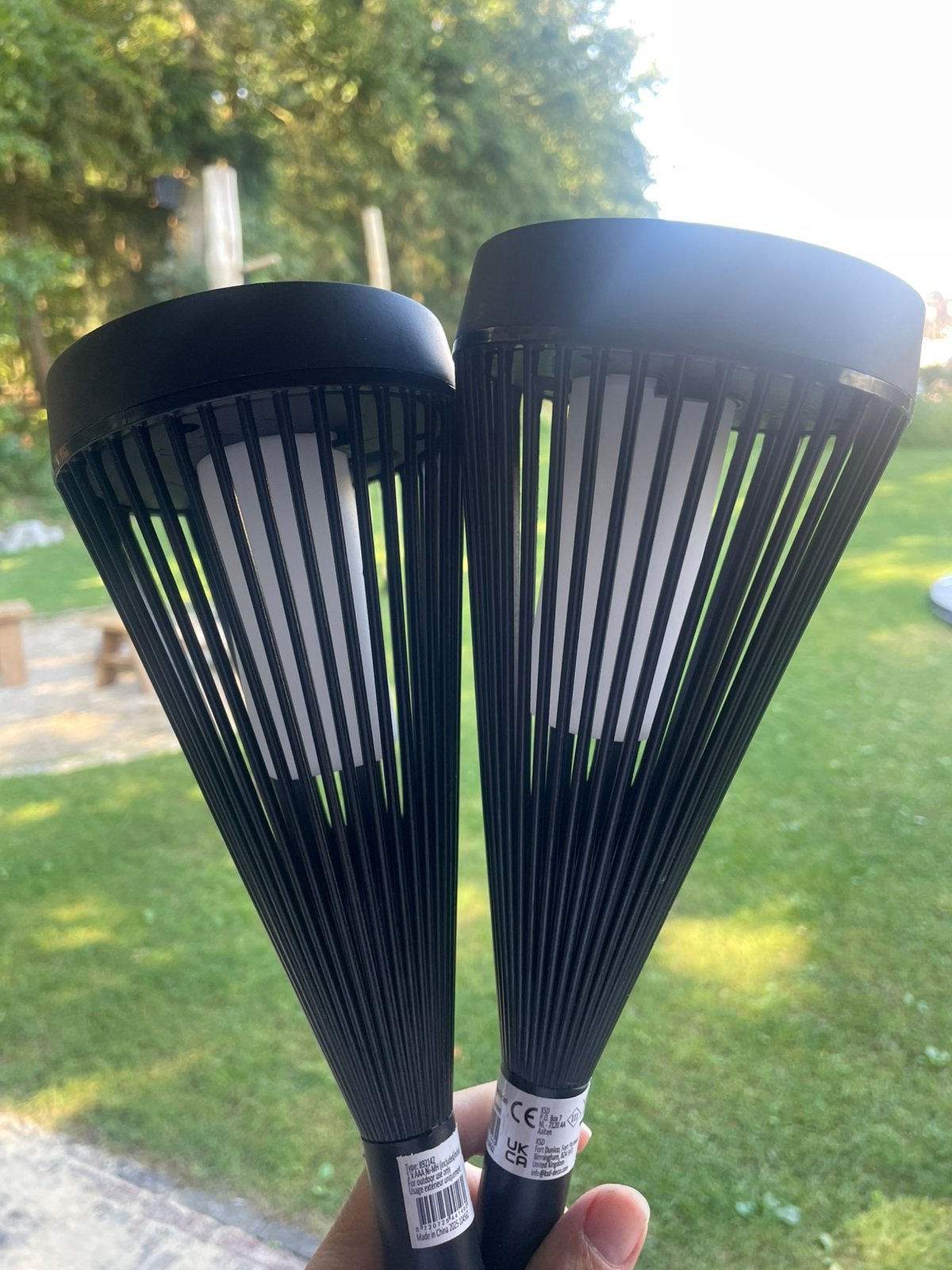 Solar fakkels 10 stuks, zwart, Lumineo, 44 cm, kunststof, Tuin en Terras, Zonne-energie, Kunststof, Minder dan 50 watt, Overige typen