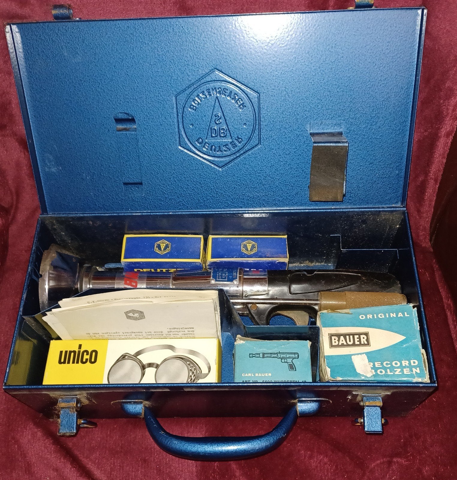 Vintage Deutzer DBS Schiethamer /Bolzensetzer – Complete Set, Doe-het-zelf en Verbouw, Ophalen, Gebruikt