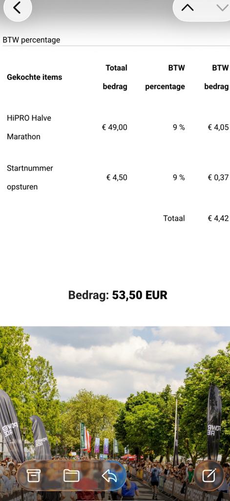 Utrecht hipro halve marathon start bewijs, Tickets en Kaartjes, Sport | Overige, Eén persoon