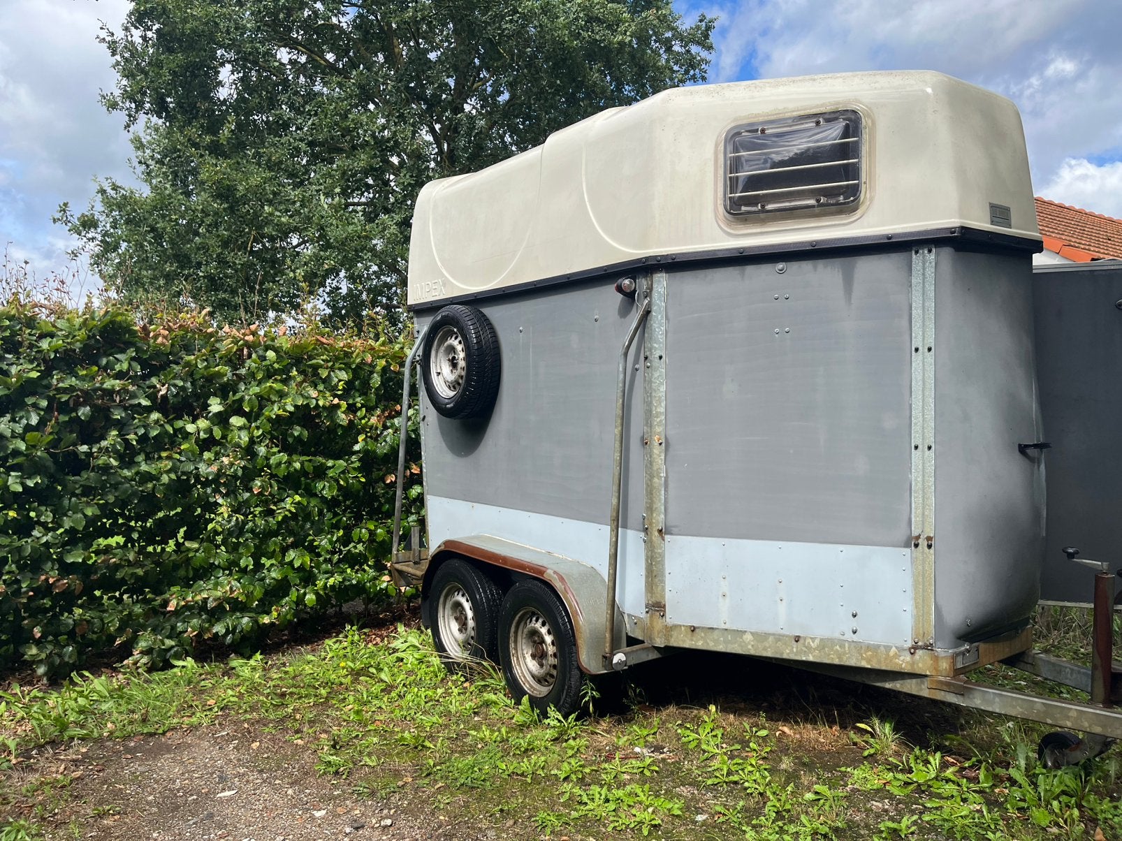 2 paards trailer te koop, Dieren en Toebehoren, Paarden en Pony's | Trailers en Aanhangwagens, Ophalen, Gebruikt, Hout, 2-paards trailer