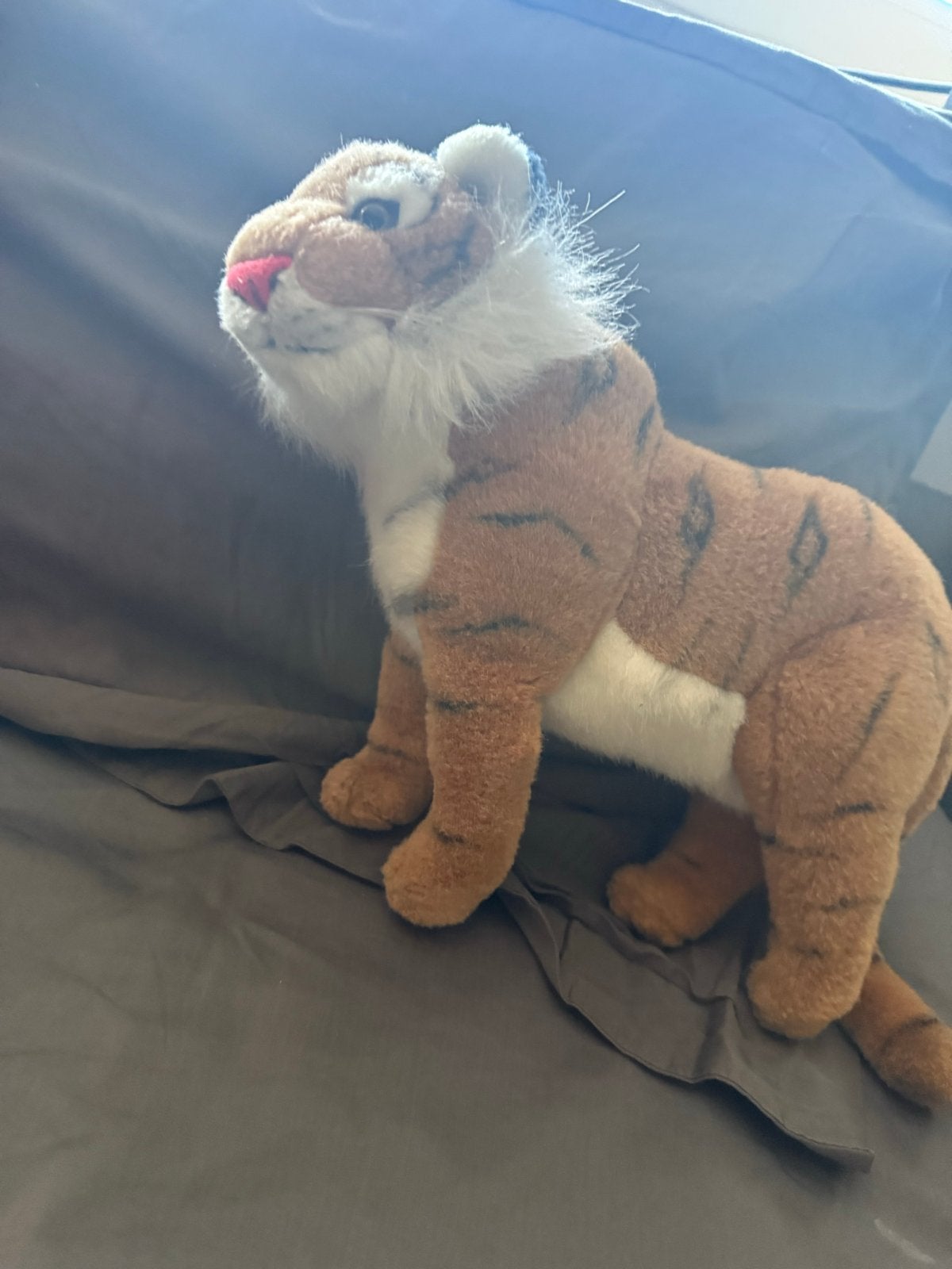 Tijger knuffel met baby tijger, Oranje, Ophalen of Verzenden, Zo goed als nieuw, Middelgroot (20 tot 80 cm)