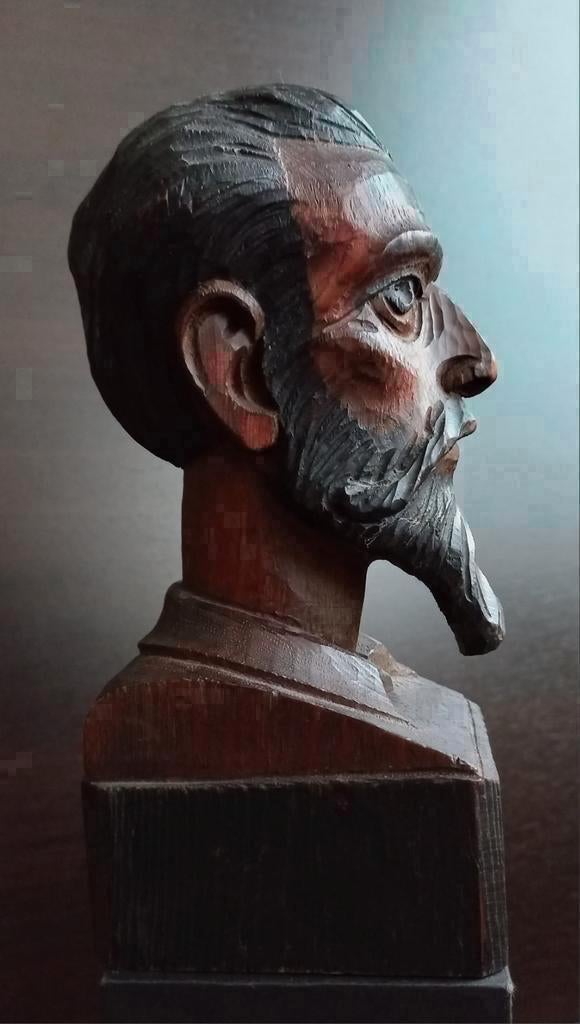 Wood Bust Statue Carving of Don Quixote, Ophalen of Verzenden