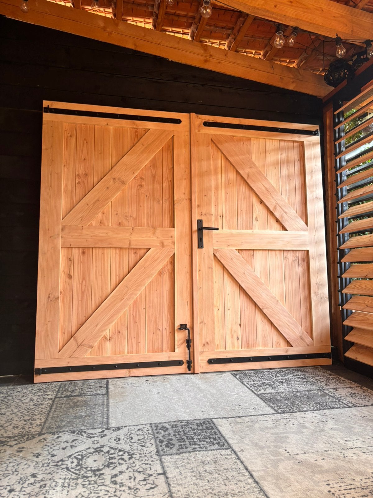 Tuinpoort/schuurdeur/douglas/opgeklampte deur OP MAAT, Ophalen of Verzenden, Nieuw, Hout, Draaipoort