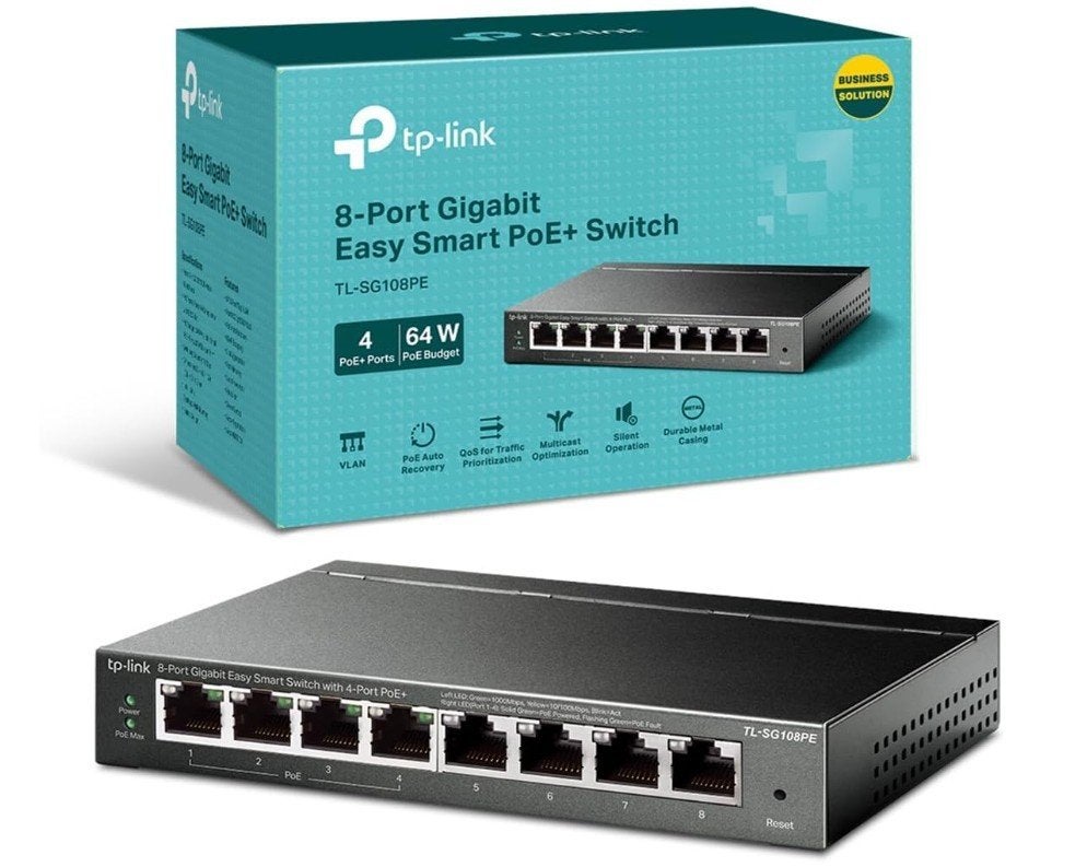 TP-Link PoE (4) - 8 poorts Gigabit switch, Ophalen of Verzenden, Gebruikt