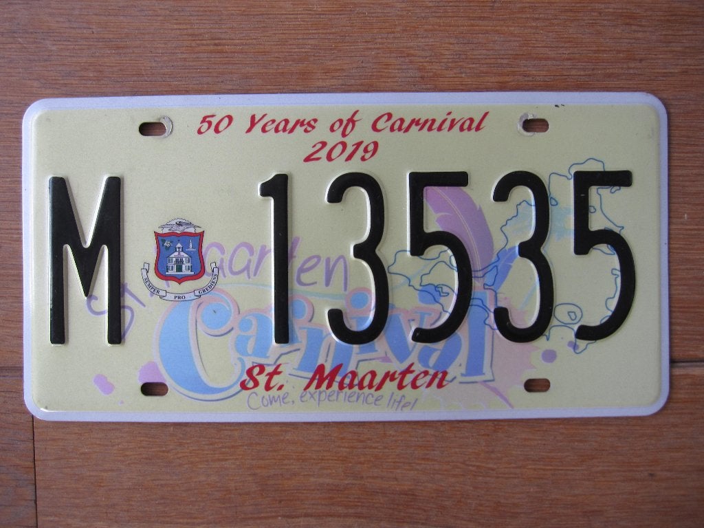 St. Maarten nummerplaat kentekenplaten nummerplaten, Ophalen of Verzenden, Gebruikt, Auto's